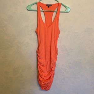 Express Ruched Bodycon Dress Pink